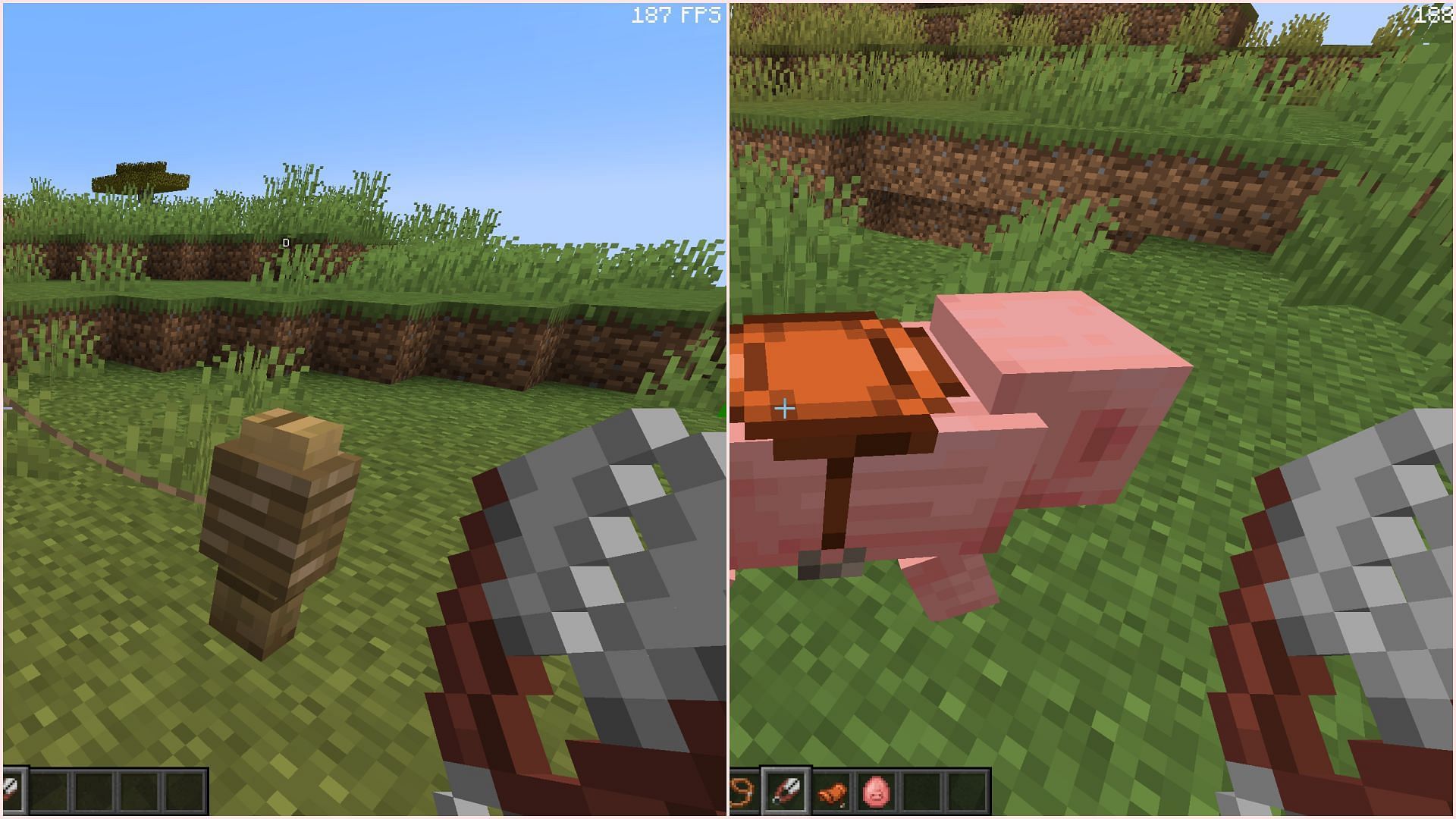 Shears can now be used to cut out leads and saddles (Image via Sportskeeda Gaming || Mojang Studios)